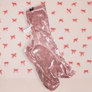 Victoria's Secret PINK Luxe Cozy Velvet Dusty Pink Ankle High Socks Unique OS
